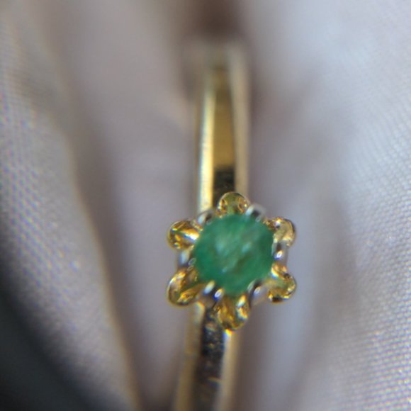 Vintage handmade ring with  Colombian emerald stone, size 6 - Picture 5 of 11